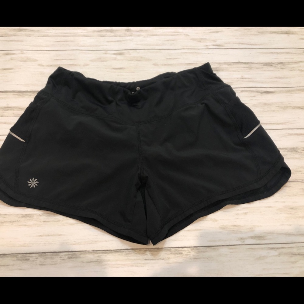 Athleta speed short, 2.5” inseam, attached briefs